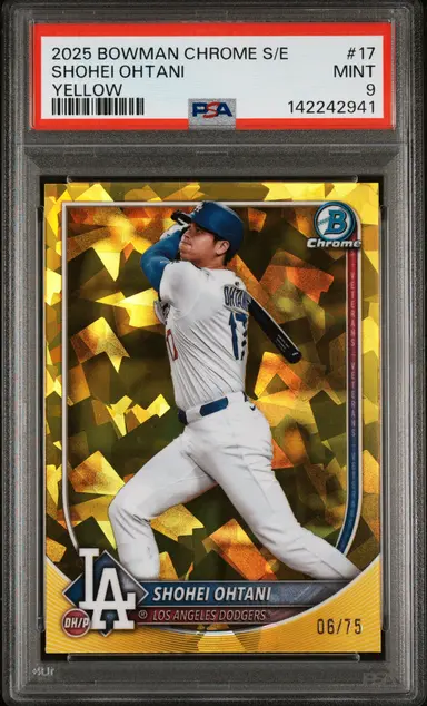 2025 BOWMAN CHROME SAPPHIRE EDITION SHOHEI OHTANI YELLOW #17 PSA9 / 大谷翔平 サムネイル 1