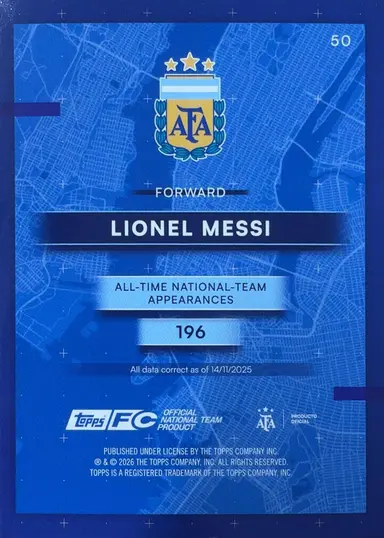 2026 TOPPS ARGENTINA TEAM SET LIONEL MESSI HALO FOIL #16 / リオネルメッシ サムネイル 12026 TOPPS ARGENTINA TEAM サムネイル 2