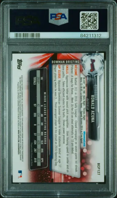 2017 BOWMAN PROSPECTS RONALD ACUNA PROSPECTS-CHROME #BCP127 PSA10 / ロナルドアクーニャ サムネイル 2