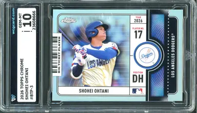 2026 TOPPS CHROME SHOHEI OHTANI #BTP-3 WCG10 / 大谷翔平 サムネイル 1
