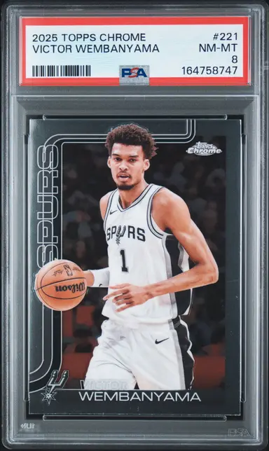 2025 TOPPS CHROME VICTOR WEMBANYAMA #221 PSA8 / ビクターウェンバンヤマ サムネイル 1