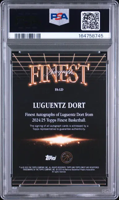 2024 TOPPS FINEST LUGUENTZ DORT FINEST AUTO-GREEN GEOMETRIC #LD PSA7 サムネイル 2