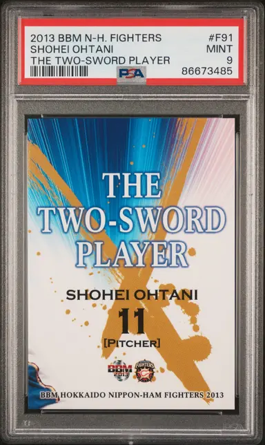 2013 BBM SHOHEI OHTANI THE TWO-SWORD PLAYER  #F91 PSA9 / 大谷翔平 サムネイル 1