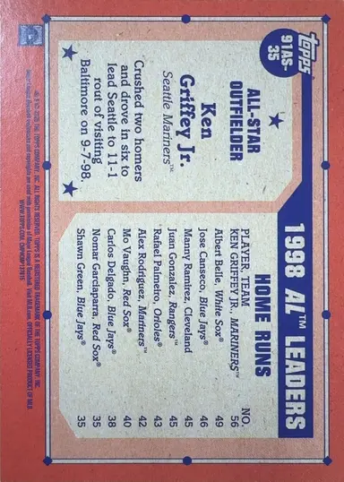 2026 TOPPS 75TH KEN GRIFFEY JR. #91AS-35 KOI FISH サムネイル 2