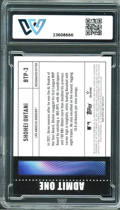 2026 TOPPS CHROME SHOHEI OHTANI #BTP-3 WCG10 / 大谷翔平 サムネイル 2