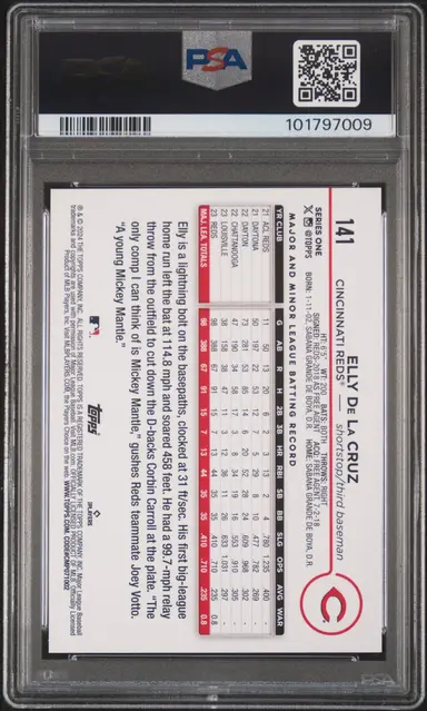 2024 TOPPS ELLY DE LA CRUZ YELLOW #141 PSA10 / エリーデラクルーズ サムネイル 2