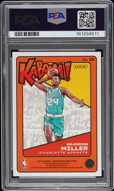 2023 PANINI CROWN ROYALE BRANDON MILLER KABOOM GOLD #16 PSA7 / ブランドン・ミラー thumbnail 2
