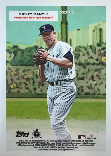 2025 TOPPS CHROME AARON JUDGE MICKEY MANTLE #55DH-2 REFRACTOR / アーロン・ジャッジ ミッキー・マントル サムネイル 2