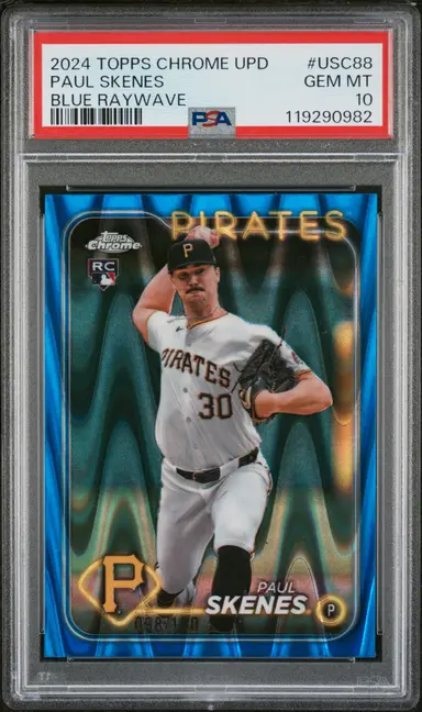 2024 TOPPS CHROME UPDATE PAUL SKENES BLUE RAYWAVE #USC88 PSA10 / ポールスキーンズ サムネイル 1