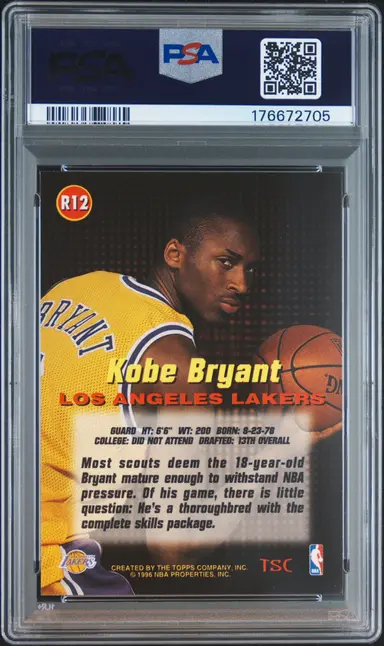 1996 STADIAM CLUB KOBE BRYANT #R12 PSA9 / コービー・ブライアント サムネイル 2