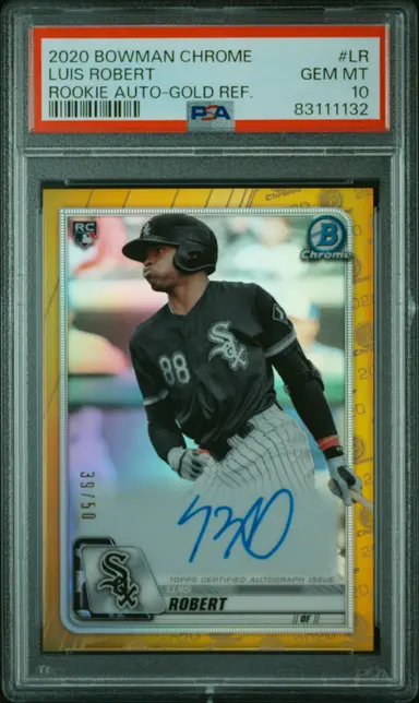 2020 BOWMAN CHROME LUIS ROBERT ROOKIE AUTO-GOLD REF. #LR  PSA10 / ルイスロベルトジュニア 39/50 サムネイル 1