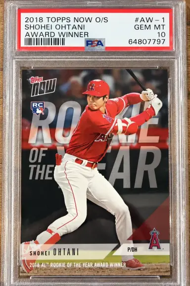 2018 TOPPS NOW OFF-SEASON AWARD WINNER SHOHEI OHTANI AWARD WINNER  #AW-1 PSA10 大谷翔平 サムネイル 1