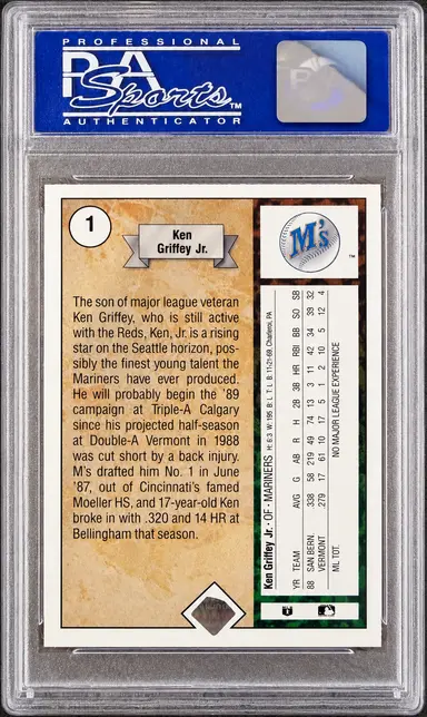 1989 UPPER DECK KEN GRIFFEY JR. STAR ROOKIE  #1 PSA8 / ケン グリフィー ジュニア サムネイル 2