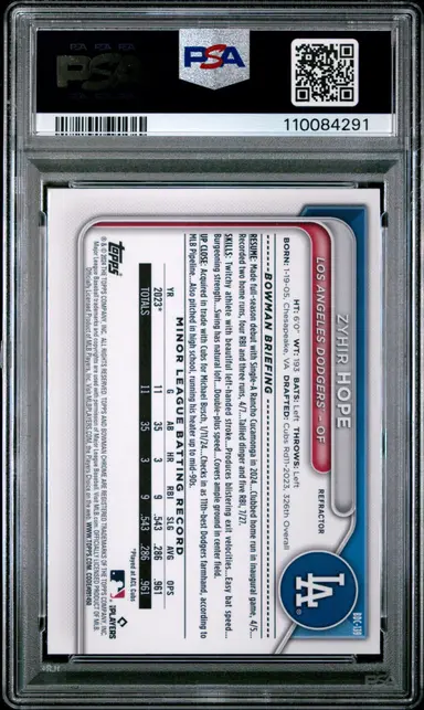 2024 BOWMAN DRAFT ZYHIR HOPE CHROME-REFRACTOR #BDC139 PSA9 / ザイア・ホープ サムネイル 2