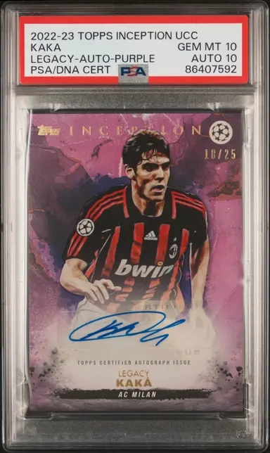 2022-23 TOPPS INCEPTION UCC KAKA LEGACY-AUTO-PURPLE PSA10 / カカ サムネイル 1