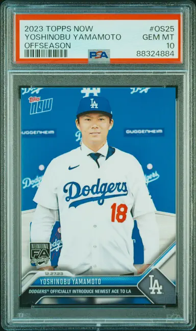 2023 TOPPS NOW YOSHINOBU YAMAMOTO OFFSEASON #OS25 PSA10 / 山本由伸 サムネイル 1