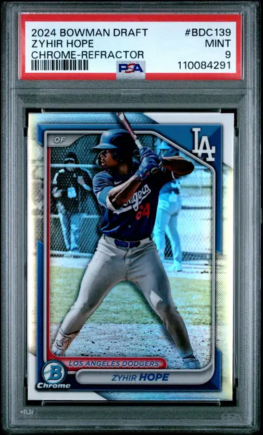 2024 BOWMAN DRAFT ZYHIR HOPE CHROME-REFRACTOR #BDC139 PSA9 / ザイア・ホープ サムネイル 1