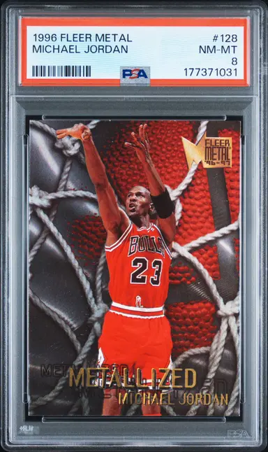 1996 FLEER METAL MICHAEL JORDAN #128 PSA8 / マイケルジョーダン thumbnail 1