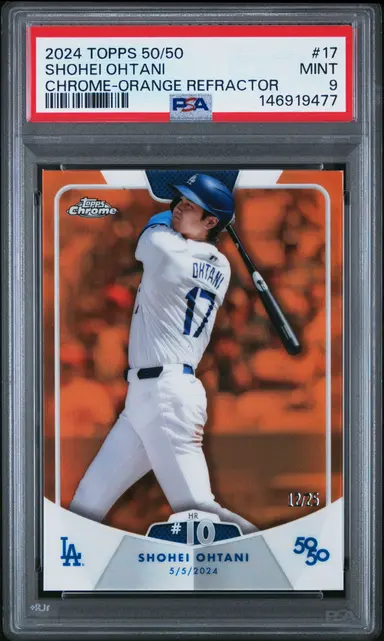 2024 TOPPS 50/50 SHOHEI OHTANI CHROME-ORANGE REFRACTOR #17 PSA9 / 大谷翔平 サムネイル 1
